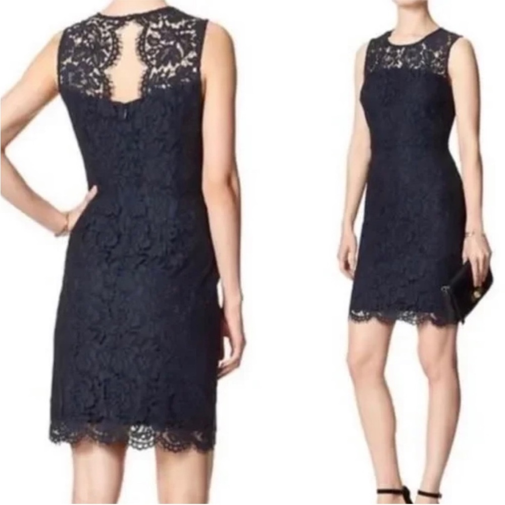 Banana Republic navy lace dress